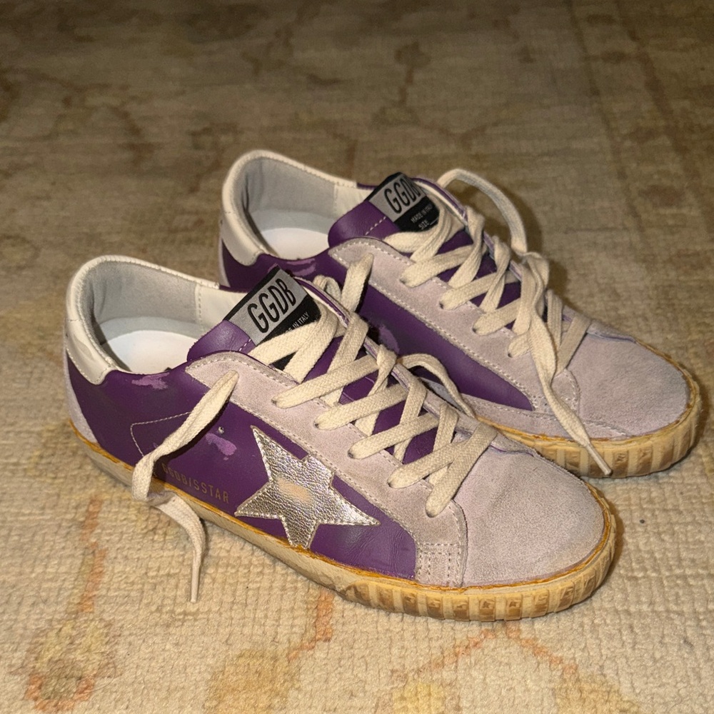 Golden Goose Superstar Sneakers in Purple and White